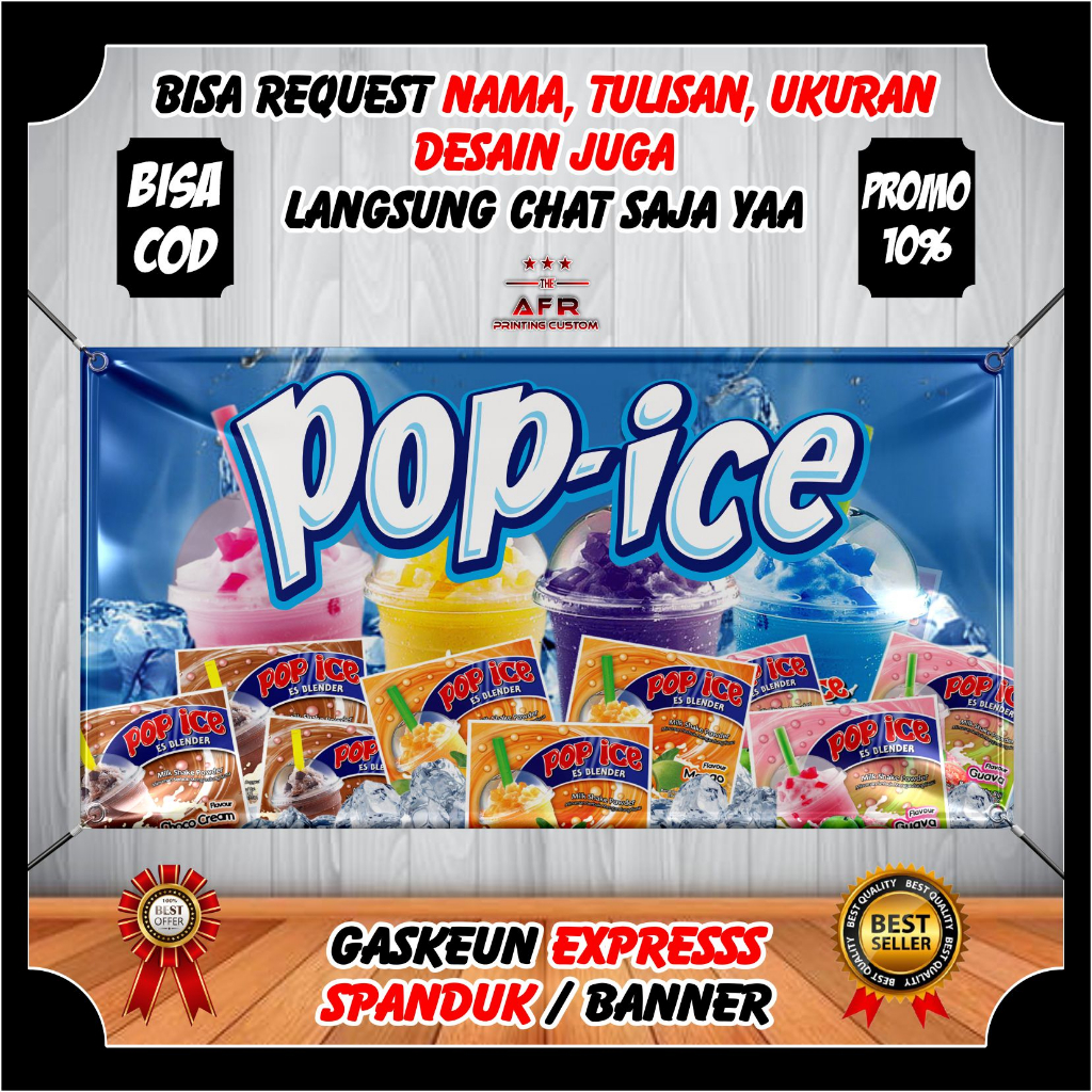 Jual Bisa Cod Banner Pop Ice Spanduk Pop Ice Spanduk Banner