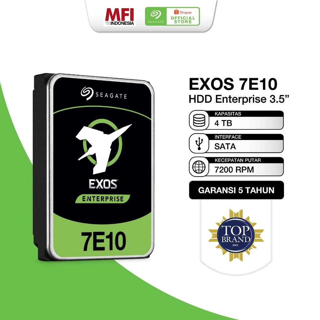 Jual Seagate EXOS 7E10 HDD / Hardisk Enterprise 4TB SATA 7200RPM