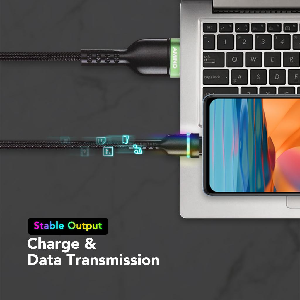 Jual AMINO 3A TYPE C Kabel Data Type-C to USB Cable 1M Fast Charging QC ...