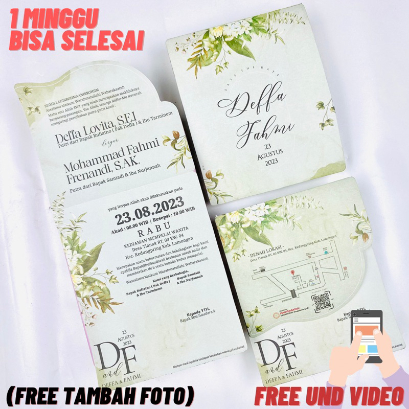 Jual Undangan Pernikahan Murah, Bagus, Aesthetic | GRATIS UND VIDEO