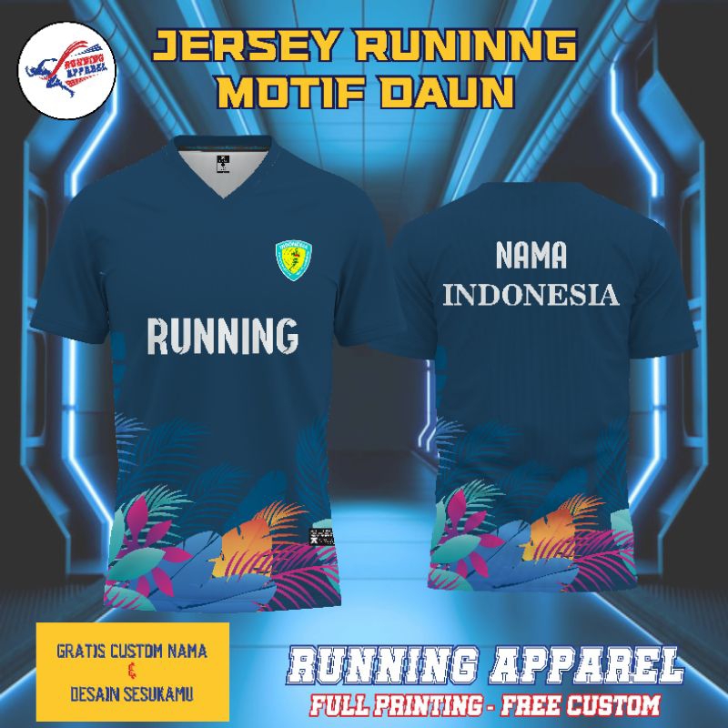 Jual Baju Jersey Olahraga RUNNING LARI Dedaunan , Berbahan DRYFIT Full ...