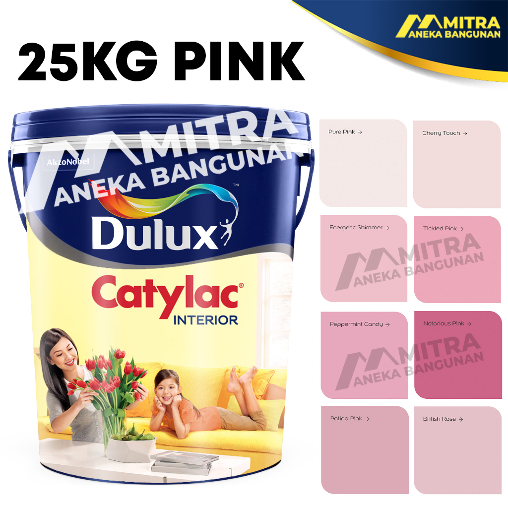 Jual CAT TEMBOK DULUX CATYLAC INTERIOR 25 KG PAIL / PINK | Shopee Indonesia