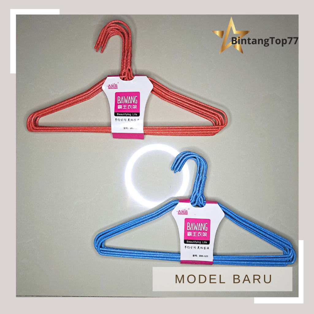 Jual Hanger Gantungan Besi Kawat Baju Calypso Bawang Warna