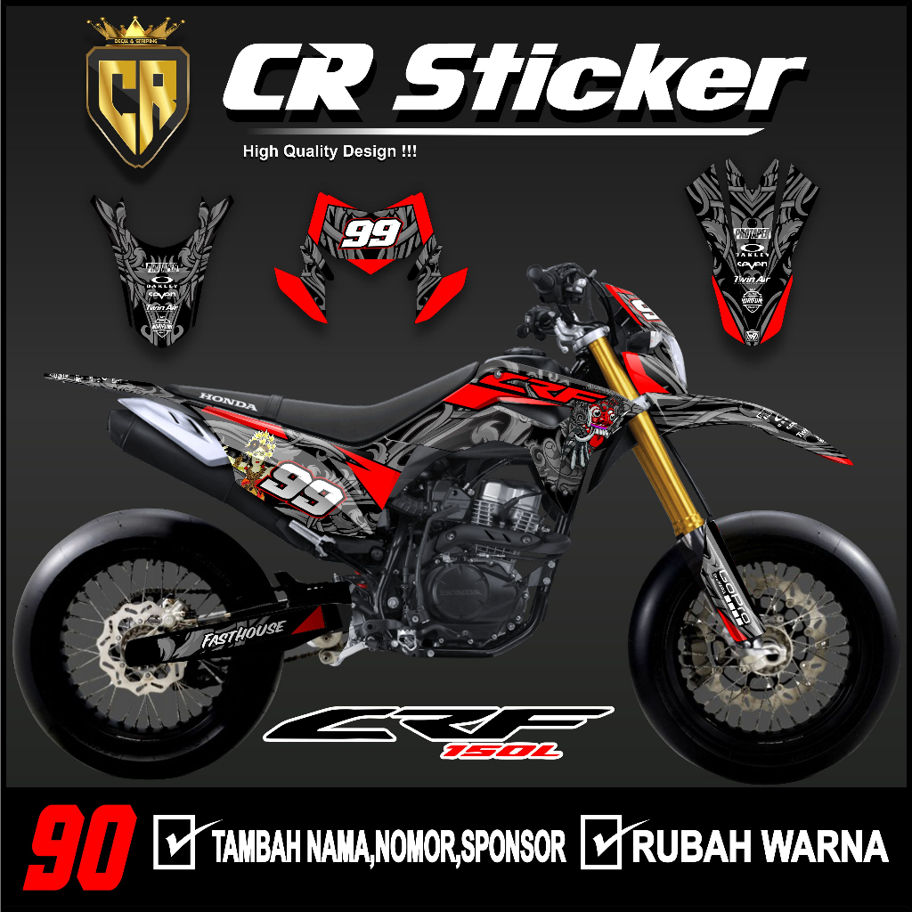 Jual Sticker decal crf 150 l full body desain minimalis aksesoris honda ...