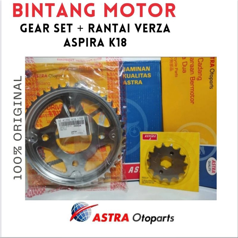 Jual Gear Set Rantai Verza Aspira K18 Shopee Indonesia