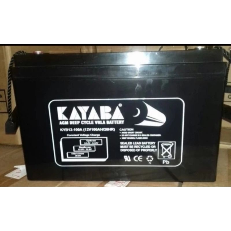 Jual AKI BATERAI KERING UPS SOLAR PANEL VRLA AGM KAYABA 12V 100AH ...