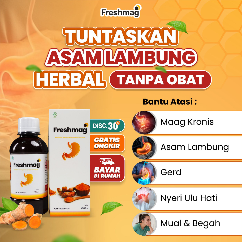 Jual Madu Herbal Freshmag Original Atasi Asam Lambung Maag Kronis Nyeri ...