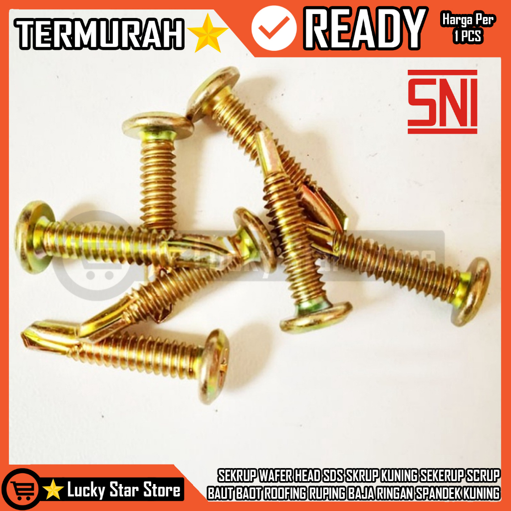 Jual SEKRUP WAFER HEAD SDS 10x16 WAFERHEAD SKRUP KUNING SEKERUP SCRUP ...