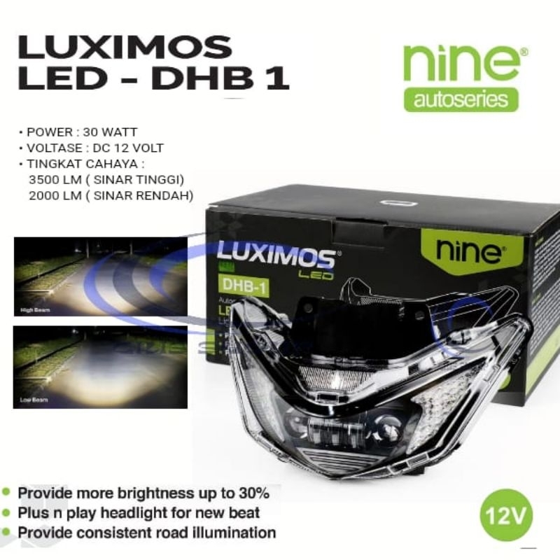 Jual LAMPU HEADLAMP DAYMAKER DHB1 LUXIMOS NINE HI LOW LAMPU UTAMA