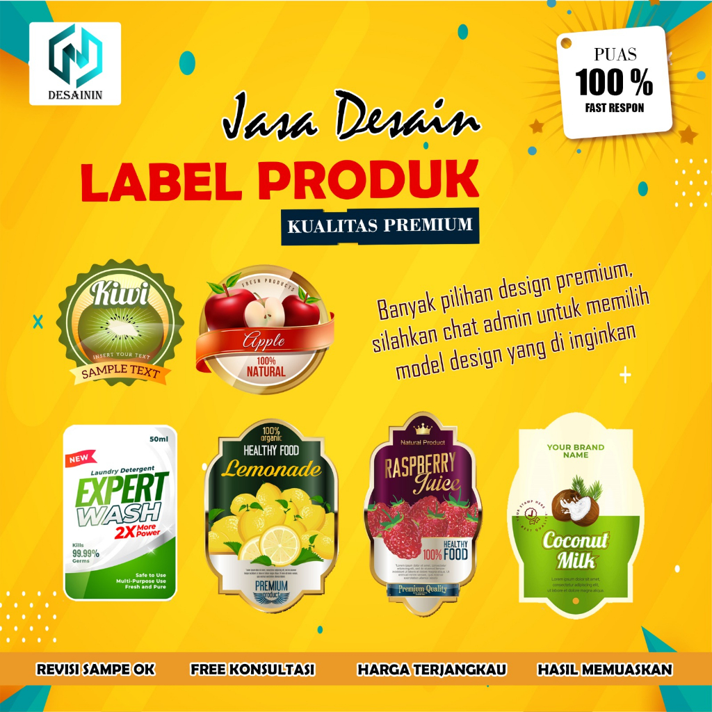 Jual Jasa Desain Label Premium Elegant Stiker Kemasan Produk Desain ...