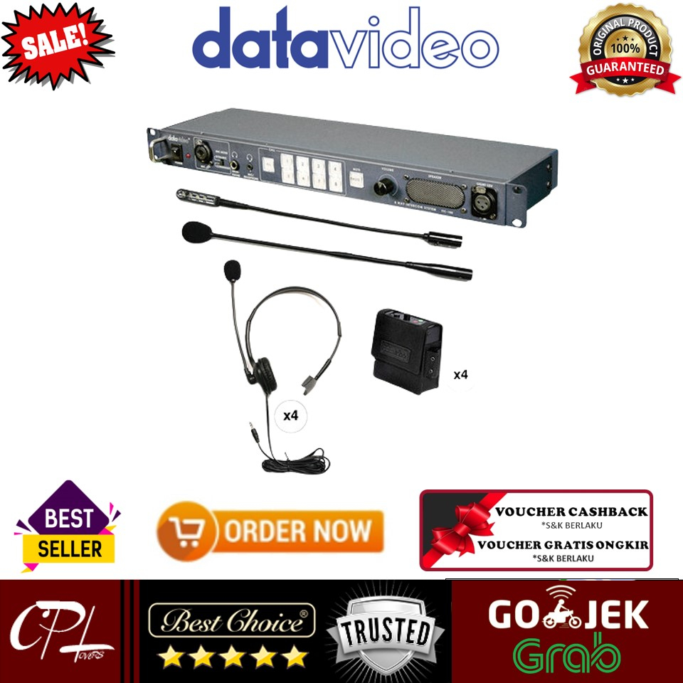 Jual Datavideo ITC-100 8-User Wired Intercom System with 4 Beltbacks ...