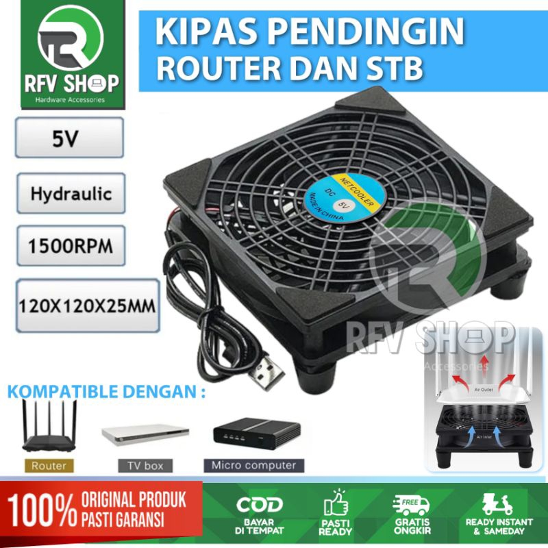Jual Kipas Pendingin 12x12cm FAN DC 5V untuk WiFi Router , STB , TV BOX ...