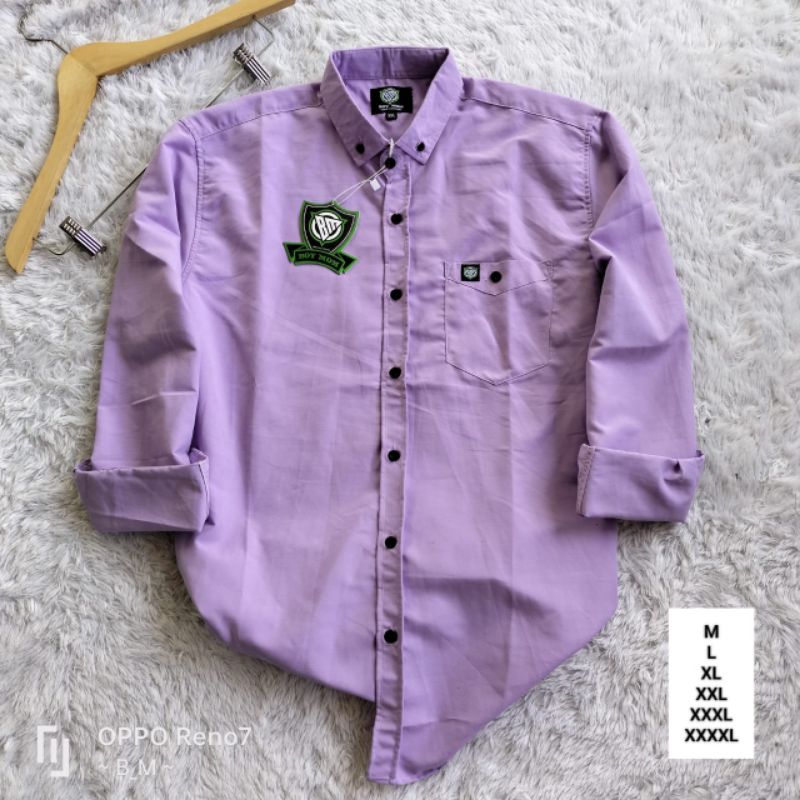 Jual kemeja polos Lilac kemeja formal kemeja polos lengan panjang