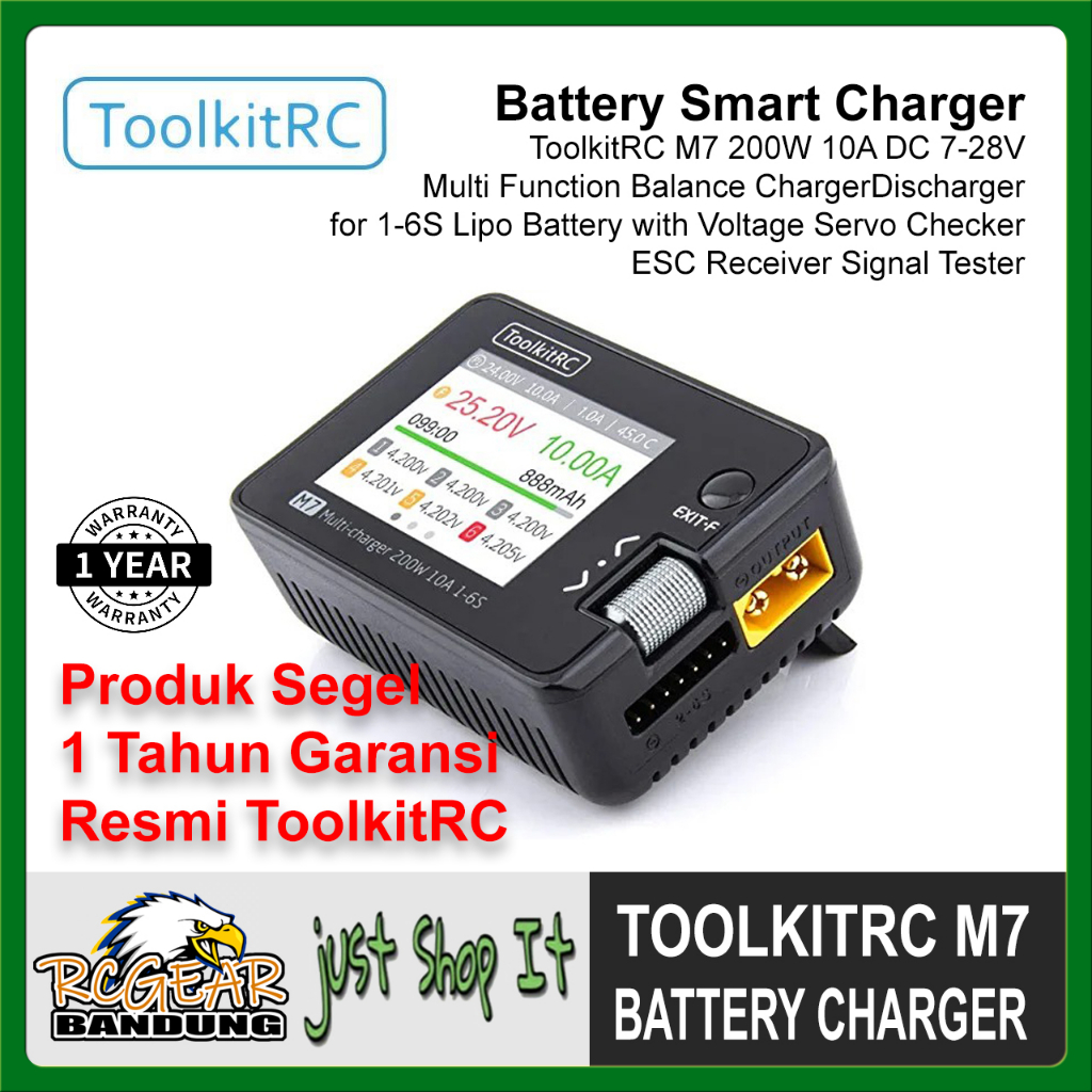 Jual ToolkitRC M7 200W 10A Multi Function Balance Charger 1-6S Lipo ...