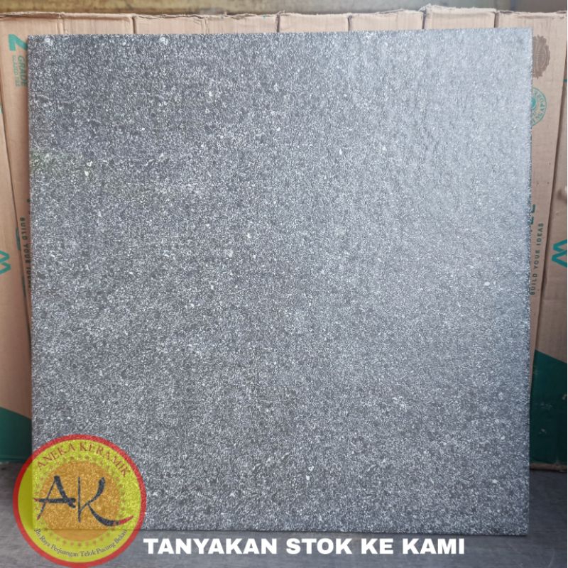 Jual Keramik Lantai Kasar Rustic Mattteras Garasi Motif Terrazo 40x40 Stonella Dark Grey 5342