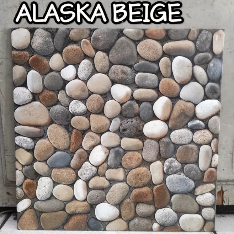 Jual Keramik Lantai Kasar Timbul Carport X Alaska Beige Mulia Shopee Indonesia