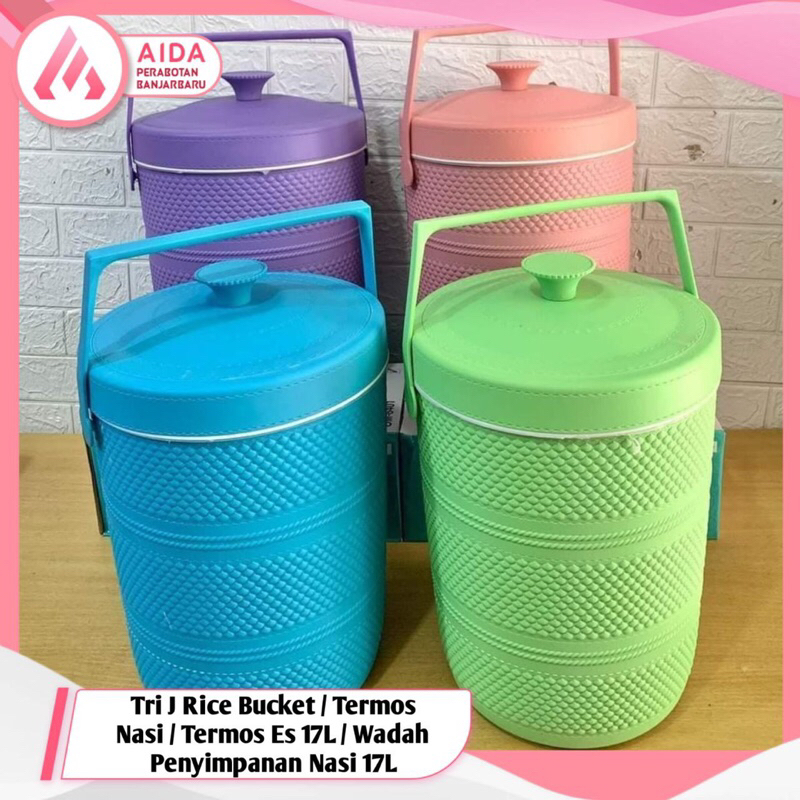 Jual Tri J Rice Bucket / Termos Nasi / Termos Es 17L / Wadah ...