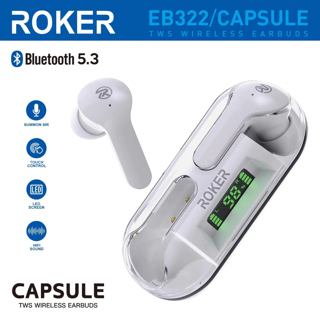 TWS ROKER CAPSULE EB322 IN EAR BASS LED