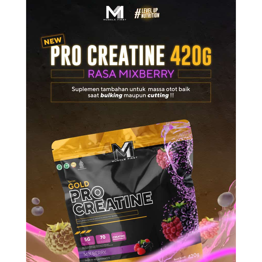 Jual M1 Muscle First Pro Gold Creatine 420GR | 70 Serving BPOM & HALAL ...