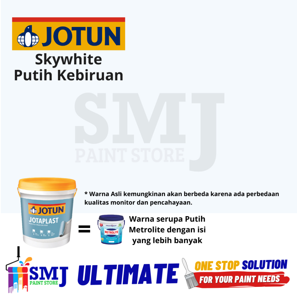 Jual Cat Tembok Jotun Jotaplast Std 4541 Putih Kebiruan Metrolite 35l 5kg Shopee Indonesia 1820