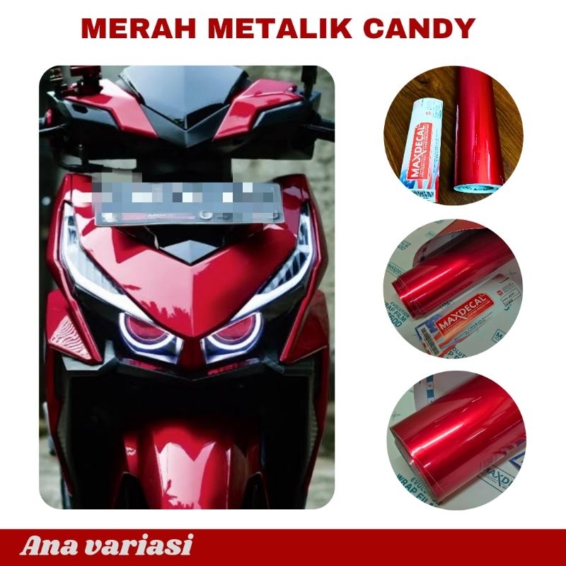 Jual Skotlet Motor Merah Candy Skotlet Mobil Merah Metalik Candy Stiker