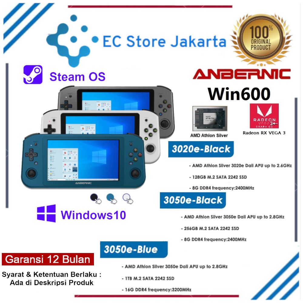 Jual Anbernic WIN600 Handheld Portable Gaming PC Windows Computer Video ...