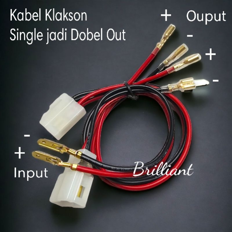 Jual Kabel Klakson Motor / Mobil TANPA RELAY Single jadi Dobel