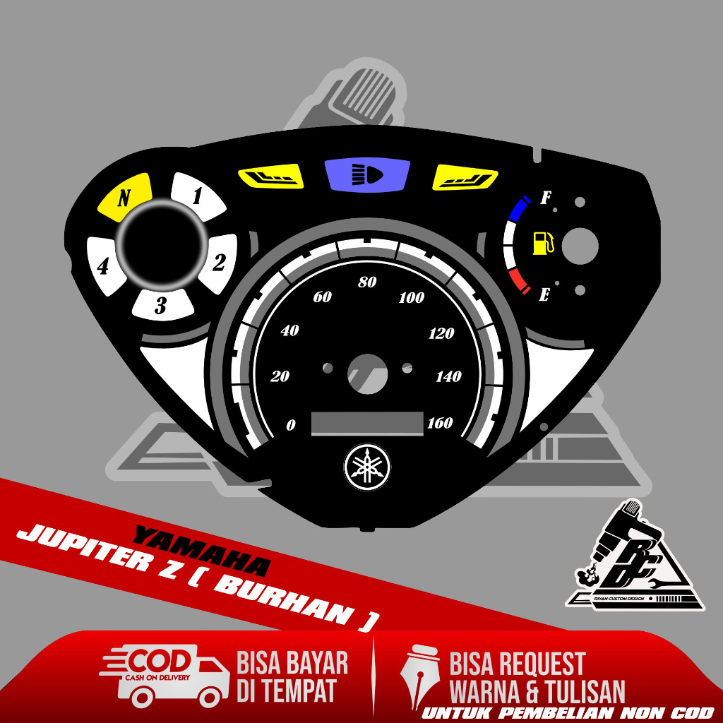 Jual papan speedometer custom jupiter z burhan panel spido meter custom ...