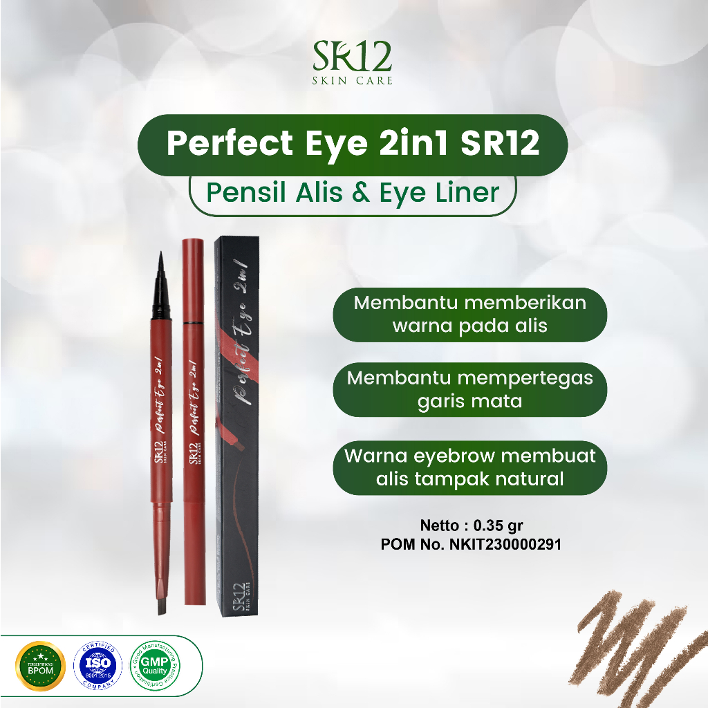 Jual PERFECT EYE BROW SR12 / EYE BROW & EYE LINER WATERPROOF / KUAS