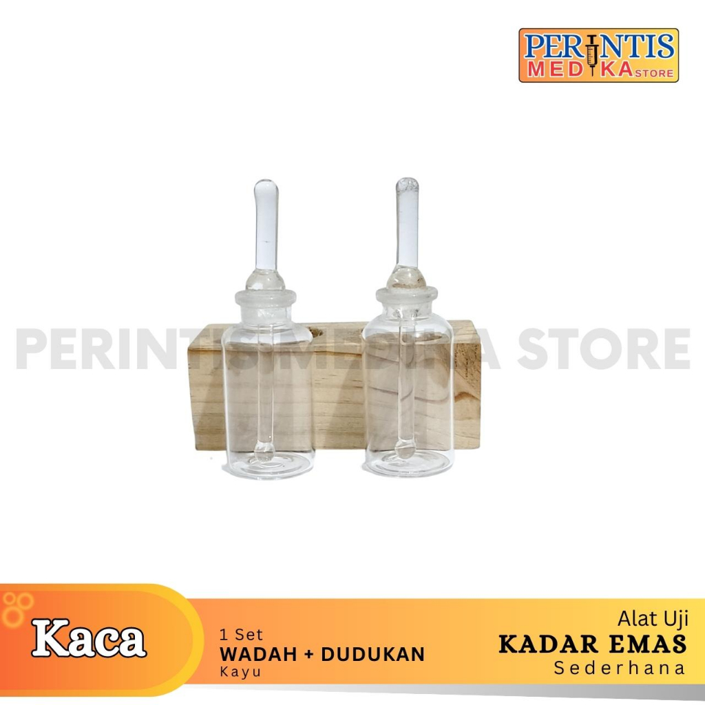 Jual Alat Tes Kadar Emas l Botol Uji Emas + Dudukan Kayu 1 Set + Extra ...