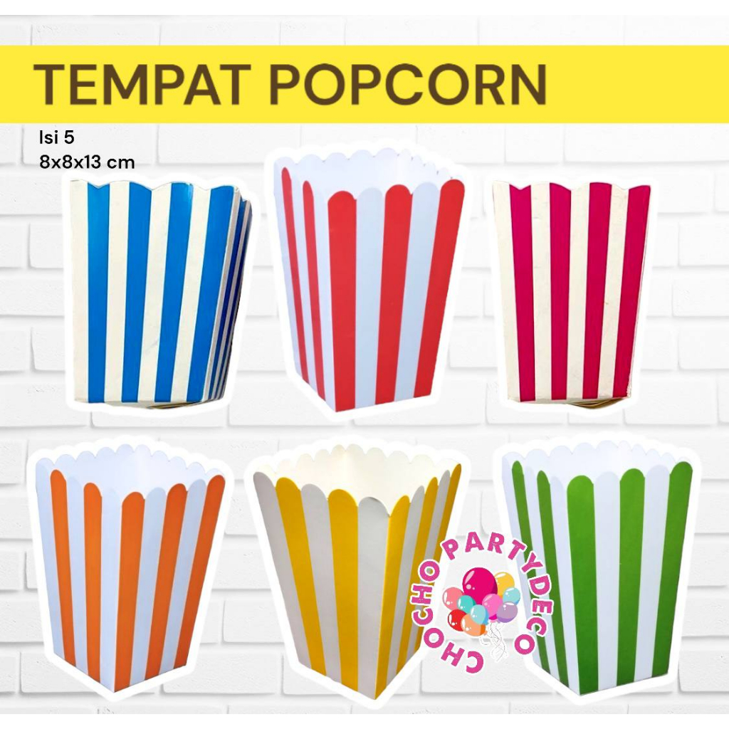 Jual Tempat Popcorn isi 5/ Wadah Jagung Popcorn / Aksesoris Dessert