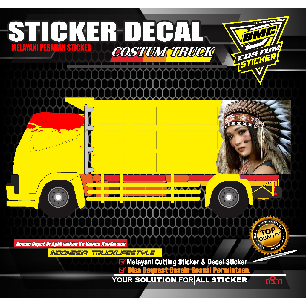 Jual Sticker Decal Bak Samping Truck Stiker Variasi Bak Truck Ukuran X Cm Bmc Art