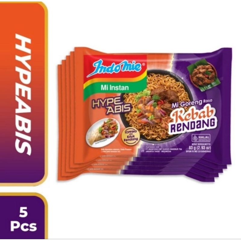 Jual Indomie Goreng Hype Abis Rasa Kebab Rendang 5pc | Shopee Indonesia