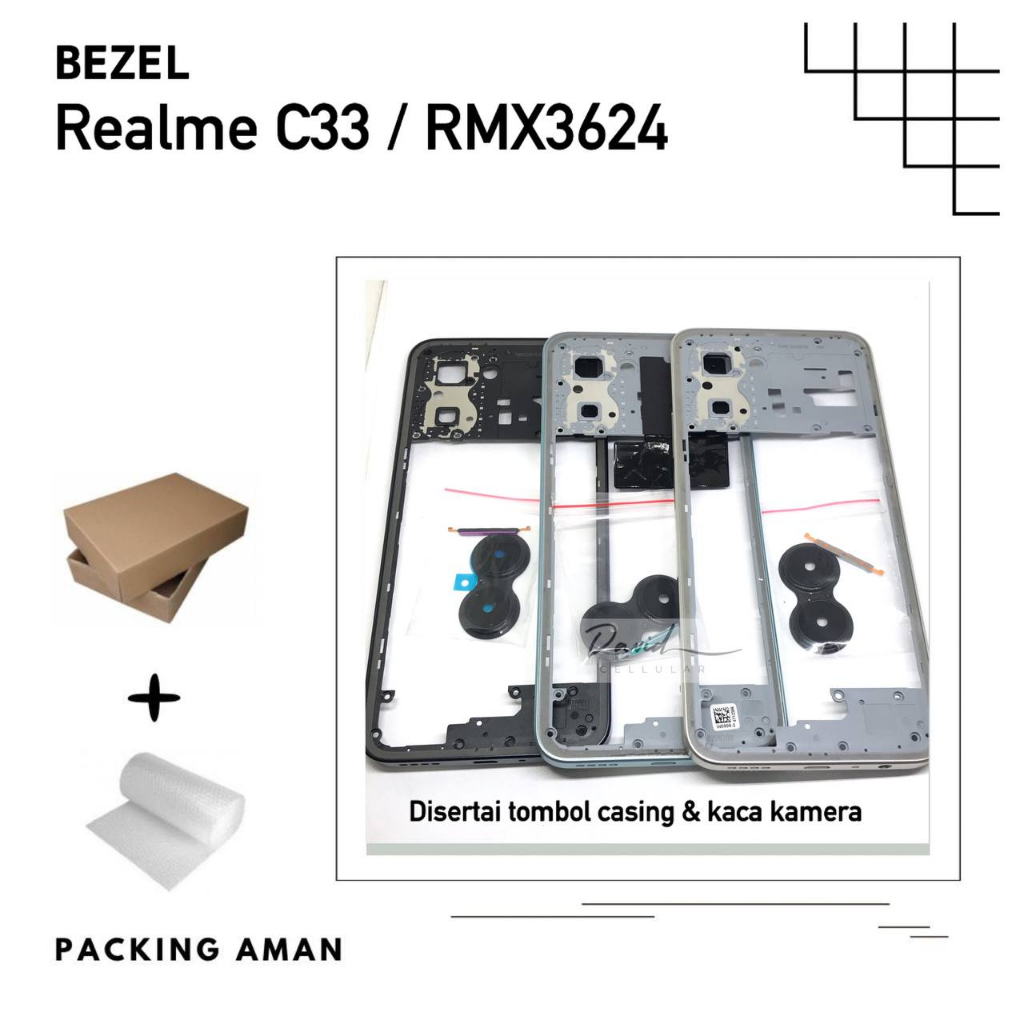 Jual BEZEL REALME C33 / RMX3624 - TUTUP MESIN DISERTAI TOMBOL CASING ...