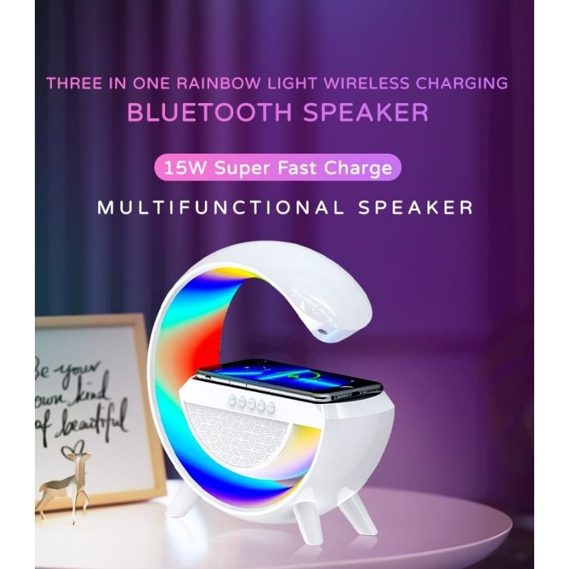 Bluetooth speaker wireless charger ada lampu bisa charge HP tanpa kabel  Speaker bluetooth lampu keren YN2209