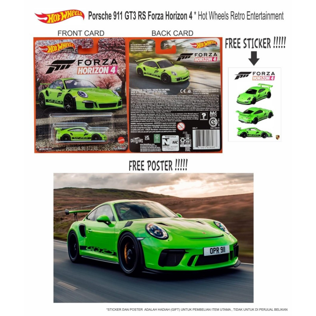 Jual Hotwheels Porsche 911 GT3 RS Forza Horizon 4 | Shopee Indonesia