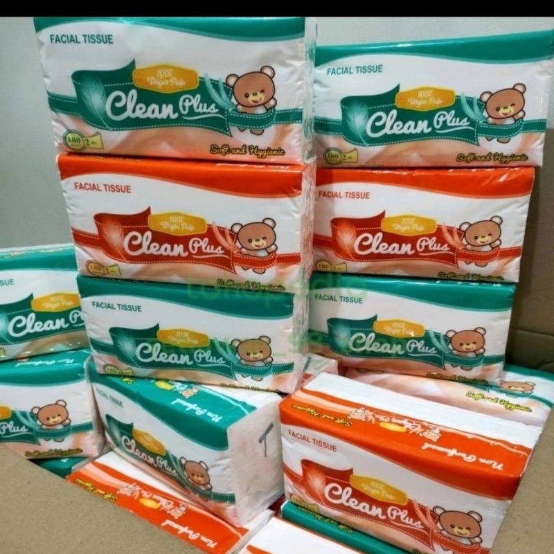 Jual Tissue CLEAN PLUS 180 sheet 2 ply Facial Tissue | Shopee Indonesia