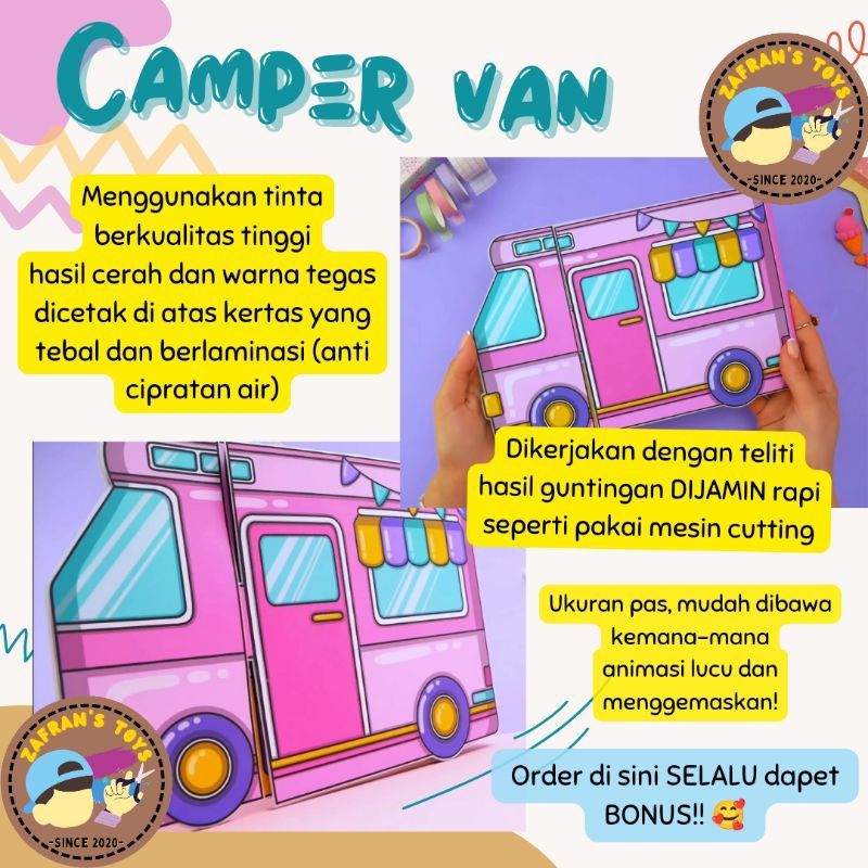 Jual BUSY BOOK Bentuk Campervan Buku Katemade Mainan Anak Perempuan