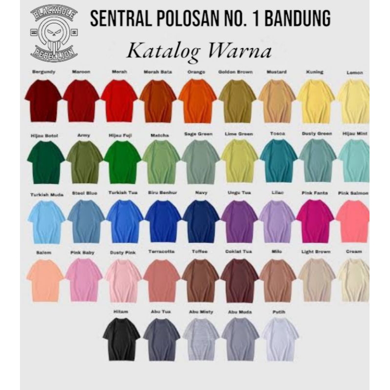 Jual Kaos Polos Katun Combad 24s / Kaos Polos Murah Tebal / Kaos Polos