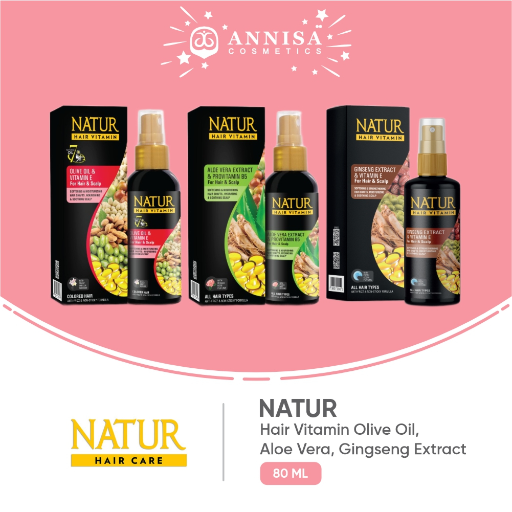 Jual Natur Hair Vitamin Gingseng, Olive Oil dan Aloevera 80 ML (Vitamin ...