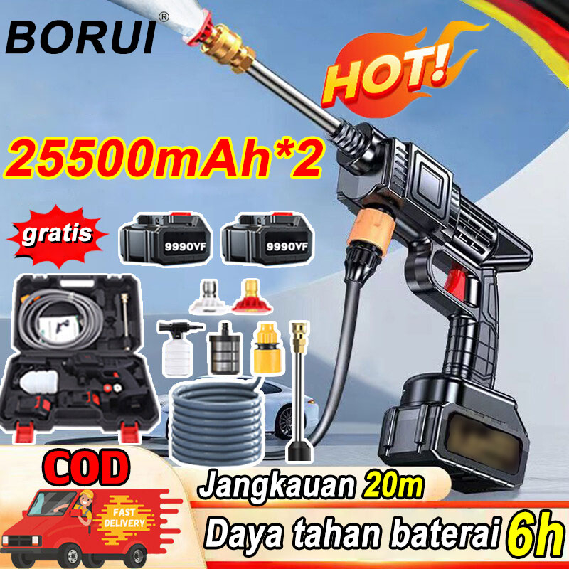 Jual BORUI 450W Mesin Cuci Mobil Jet Cleaner Portable Nirkabel Alat