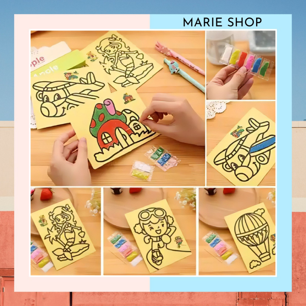 Jual MAINAN ANAK LUKIS PASIR DIY - GAMBAR STIKER KERTAS STICKER ...