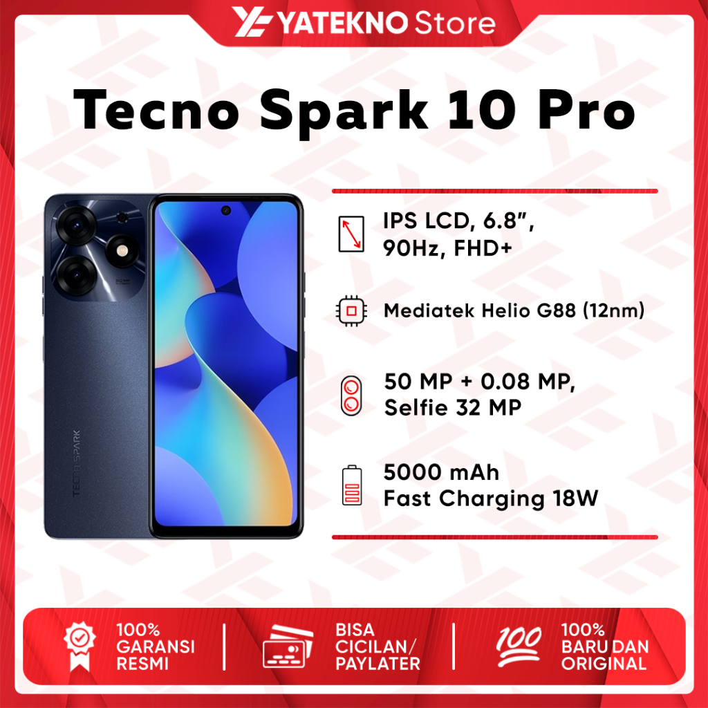 Jual (ORIGINAL) Tecno Spark 10 Pro 8/128GB + 8/256GB GARANSI RESMI ...