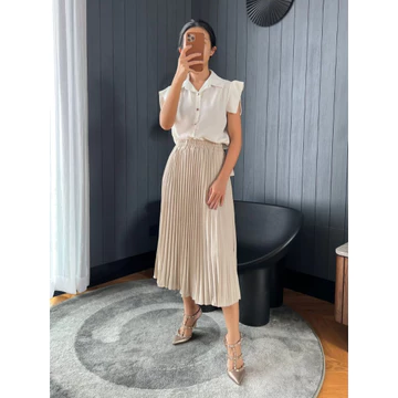 Rok Plisket Midi Rok Plisket Tanggung Rok 7 8 Plisket Premium Pleated Skirt