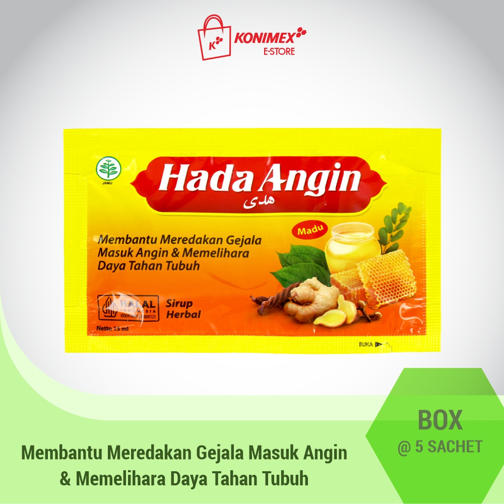 Jual Hada Angin Box 5 Sachet @15ml - Sirup Herbal Masuk Angin | Shopee ...