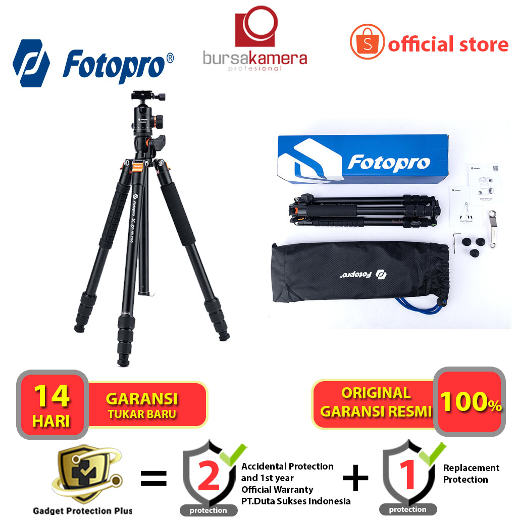 Jual Fotopro XGo HR Pro Aluminum Horizontal Tripod with Monopod and