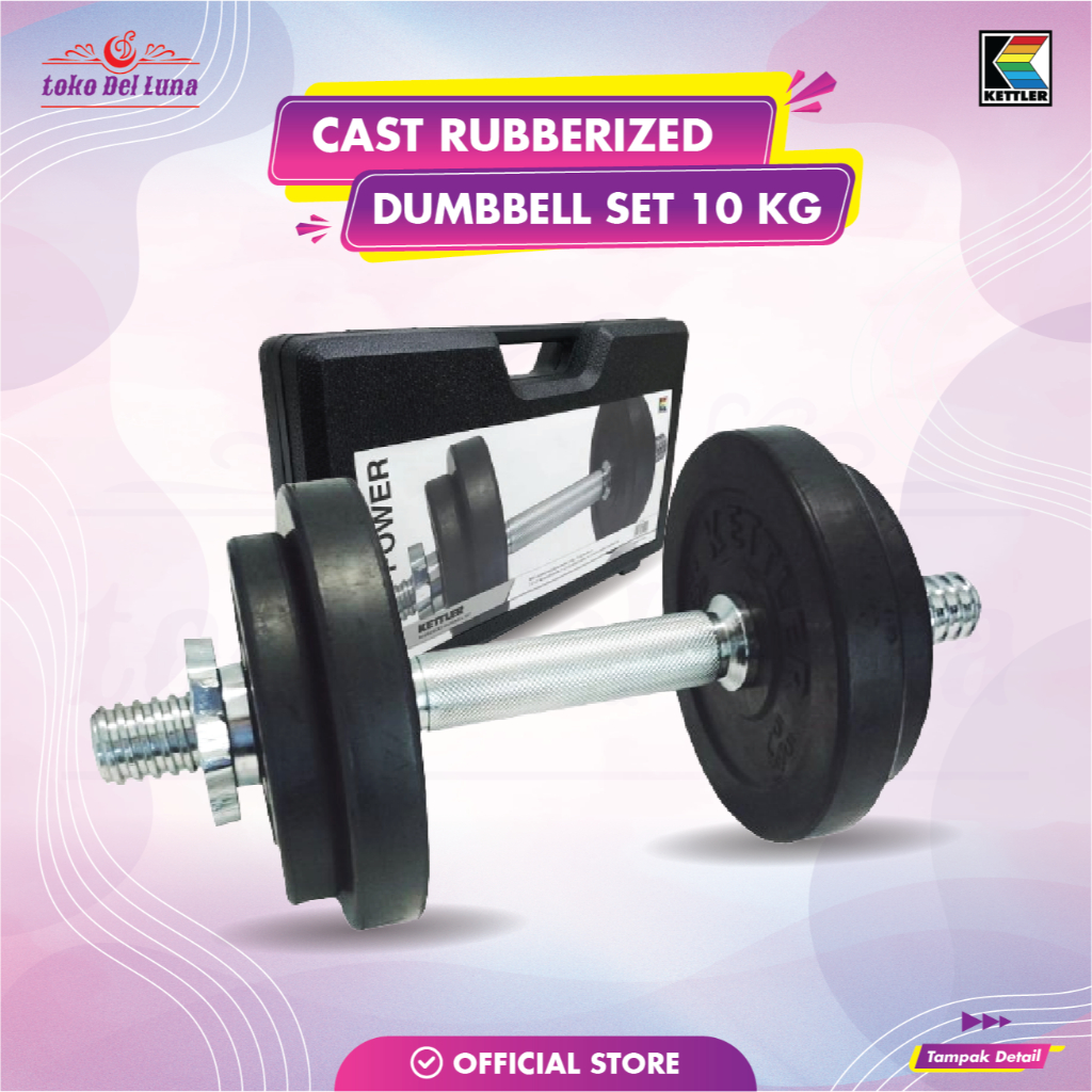 Jual KETTLER Rubberized Dumbell Set 10Kg | Shopee Indonesia