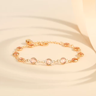 Lanme Jewelry Gelang Titanium Wanita Anti Karat Lapis Emas Korea Rantai Kristal Perhiasan Awet Dan Gk Luntur Y212