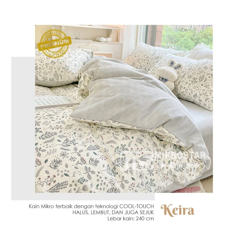 Jual Kain meteran kain sprei microtex motif bunga Keira | Shopee Indonesia