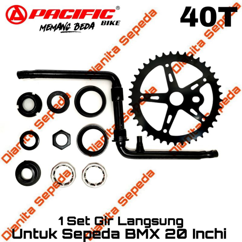 Jual Crank Set Gear Tengah Gir Langsung Besar 44 T Sepeda BMX 20 Inchi ...